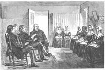 SA0715c - Illustration of "The Shakers at Niskayuna.-The Singing Meeting."